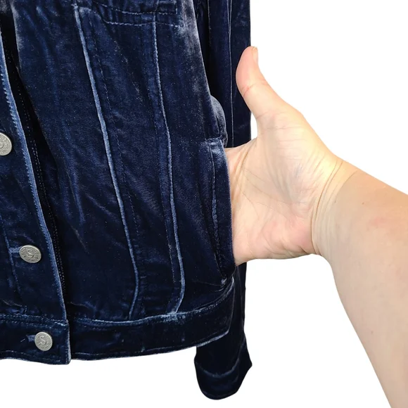 Sundance Blue Velvet Silk Blend Jacket Size Medium - Picture 10 of 15
